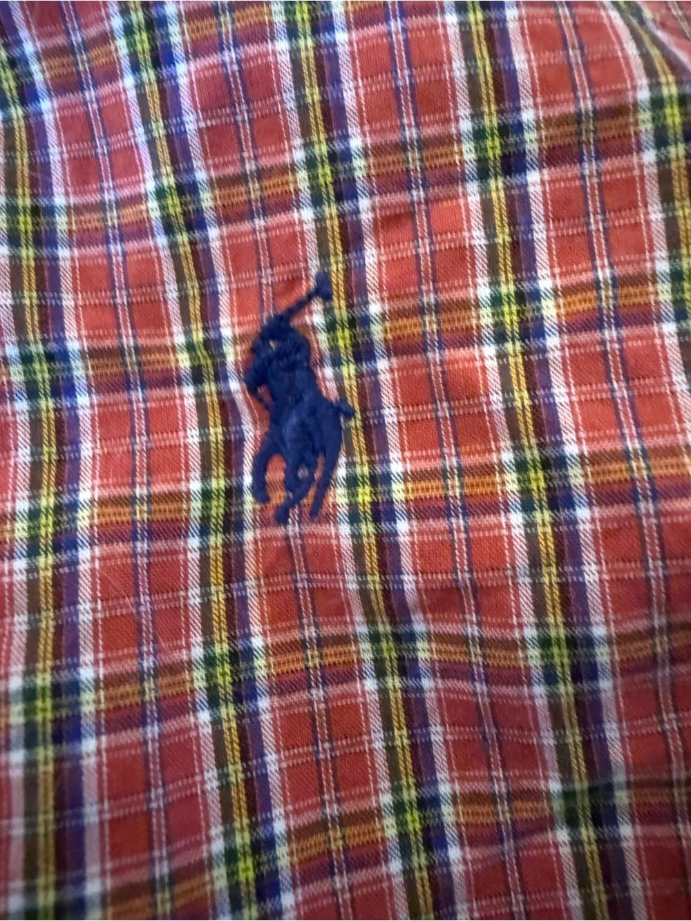 Ralph Lauren Boys Plaid Button Down Shirt Women’s S Red Tartan Cotton Pony